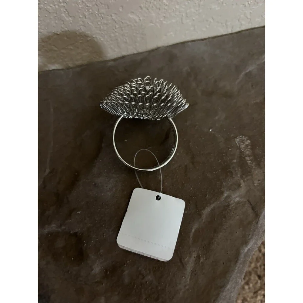 Pier 1 Silver Metal Flower Napkin Ring Holder Set Of 6 NWT individual